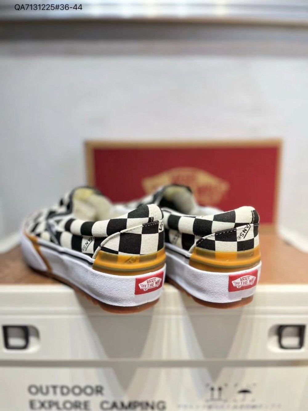 VANS Slip On Canvas Checkerboard Shoes - Comfortable Fit - Picture 6 of 6